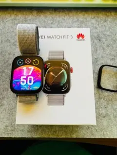 HUAWEI WATCH FIT 3 本体 グレー おまけ付 収縮ナイロンベルト