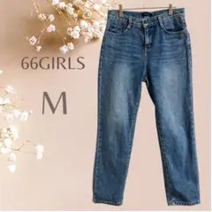 66GIRLS デニム　クロップド　青　綿混　韓国ファッション　綺麗め　ふるじょ