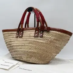 バレンシアガ ラフィア パニエ ハンドバッグ カゴバッグ ナチュラル バレンシアガ かごバッグ トートバッグ ビストロパニエ ラフィア