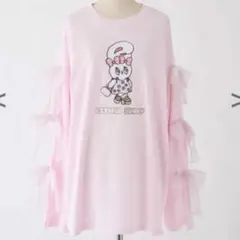 Esther Bunny 袖リボンプリントビッグTee ナイスクラップ