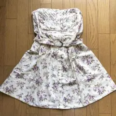 値下げ!katie♡FERIS bareワンピース ベアトップ ラベンダー 花柄