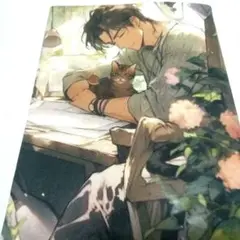 パネル № 68ハンドメイド ブックカバー【文庫本】優しいイケメンと猫