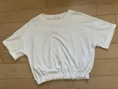 GU ショート丈　Tシャツ　ロールアップ袖　ウエストゴム　ジーユー