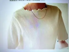 classicalelf 配色メロウ5分袖シャーリングトップス L