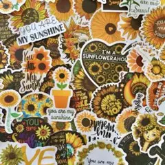 防水51枚ステッカー☆ ひまわり☆ You are my sunshine