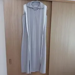 【新品未使用タグ付き】ノースリーブロングワンピース グレー