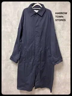 HARROW TOWN STORE ベルト付きリネンバルマカンコート ネイビー