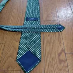 洗えるネクタイ 緑 格子 ポリエステル100%