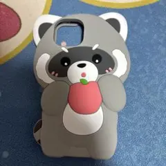 アライグマ iPhone15ケース シリコン製