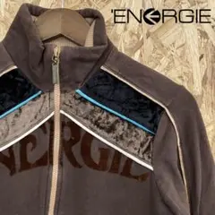 ENERGIE GOLD 裏起毛 ジップアップ パーカー 切り替え ベロア S