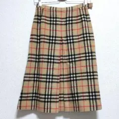 BURBERRY バーバリー ノバチェック ウール ひざ丈スカート Mサイズ