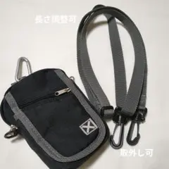 ✕SIGNALナイロン製スマホショルダーバッグ 黒