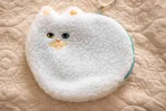 keora keora 猫 オッドアイ クラッチ ポーチ ジッパースカイブルー