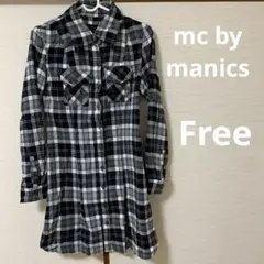 mc by manics 長袖ロングチェックブラウス　Free