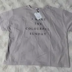 GIRL 半袖Tシャツ ベージュ メッセージプリント