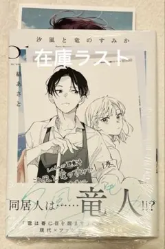 縞あさと 汐風と竜のすみか 1巻 初版 三省堂限定 特典付き