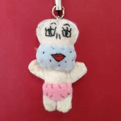 ハンドメイド　フェルトマスコット ミニおじさん　ストラップ
