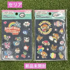 エンジェルブルー　デイジーラバーズ　デニムファブリックステッカー　セリア