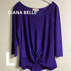 DIANA BELLE パープル 五分袖 トップス【 L】