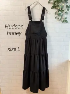 Hudson honey サロペットワンピース ジャンパースカート(L) 黒