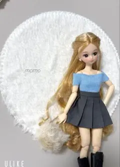 リカちゃん服 ミニ丈プリーツスカート×オフショルニット♡コーデ2点セット