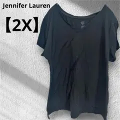 Jennifer Lauren 【2X 】ブラック Tシャツ　ゆったりサイズ