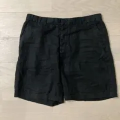 ビンテージ　ブラックリネンショーツ