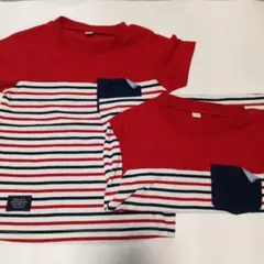 赤と白のストライプ Tシャツ 2枚セット110サイズ