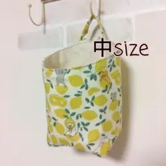 NO.686 中・布バスケット❁浮かせる収納❁ウォールポケット❁ハンドメイド