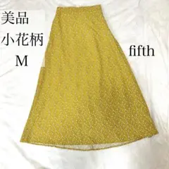 美品　fifth 総花柄　フレアロングスカート　黄色　イエロー　サイズM