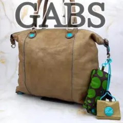 GABS　ガブス　トートバッグ　チャーム　レザー　ベージュ