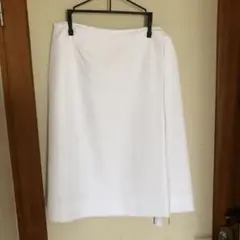 手作り膝丈ラップスカート　白