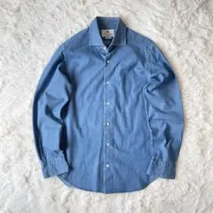 極美品 Giannetto L/S ホリゾンタルカラーシャツ シャンブレー