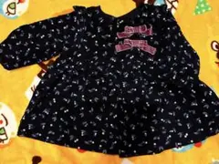 bebe秋ワンピースサクランボ柄 80cm