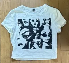 SHEIN ホワイト グラフィックプリント 半袖Tシャツ