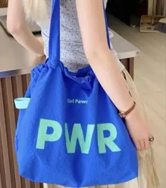 Girl Power PWR ショルダーバッグ 青