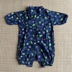 カエルと花火のプリント甚平 60-70cm