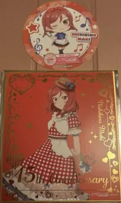 ラブライブ μ's GiGOコラボカフェ 箔押しミニ色紙 コースター西木野真姫