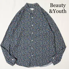 Beauty & Youth 花柄 フラワー コットン ボタンダウンシャツ L