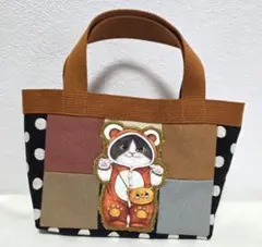 8号帆布パッチワークミニトートバッグ★コヤンイサムチョン★ジョーズ