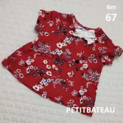 PETITBATEAU　花柄半袖トップス　6m67