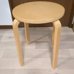 イケア　IKEA　フロスタ　FROSTA ナチュラル木製円形スツール
