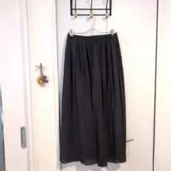 ロングスカート フレア ダークグレー Мサイズ
