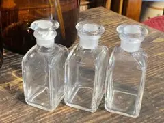 レトロ 蓋付き ガラス 小瓶 3個セット♪ ミニボトル