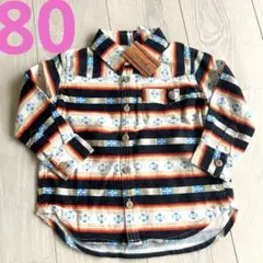新品　未使用　RODDLE ボーダー　マルチカラー　80 シャツ　子供　ベビー