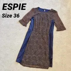 ESPIE　エスピエ　膝丈ワンピース　半袖　フレアワンピース　36　M 総柄