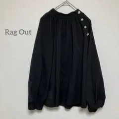 【Rag Out】 黒 長袖シャツ Lサイズ　ブラック　b301