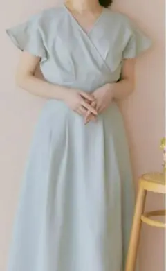 【未使用に近い】COHINA コヒナ タックデザインカシュクールワンピースグレー