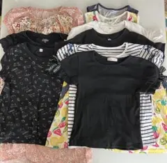 女児キッズ服10枚セットトップスとワンピースセット130と140