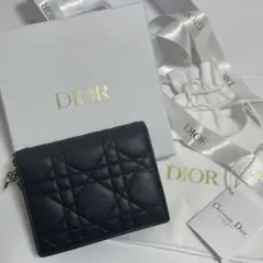 ladydior ミニウォレット カナージュ ラムスキン